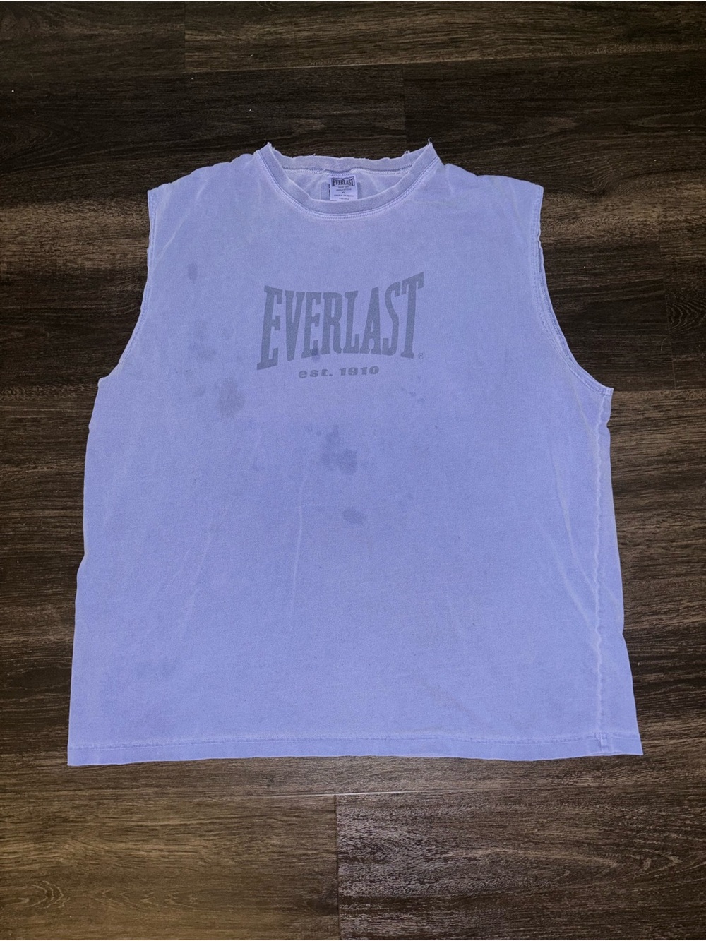 Vintage Everlast Muscle Shirt Blue XL Sleeveless Tank Top Faded Distressed